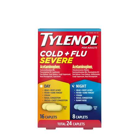 TYLENOL Tylenol Day & Night Capsule Cold & Flu 24 Count, PK48 3055024